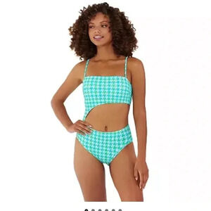 NWT One Piece Bandeau cut out Swimsuit size Large